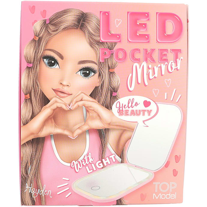 TOPModel Foldbar lommespejl med LED