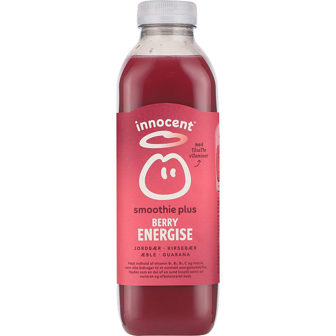 Smoothie m. jordbær, kirsebær, æble, guarna og hørfrø