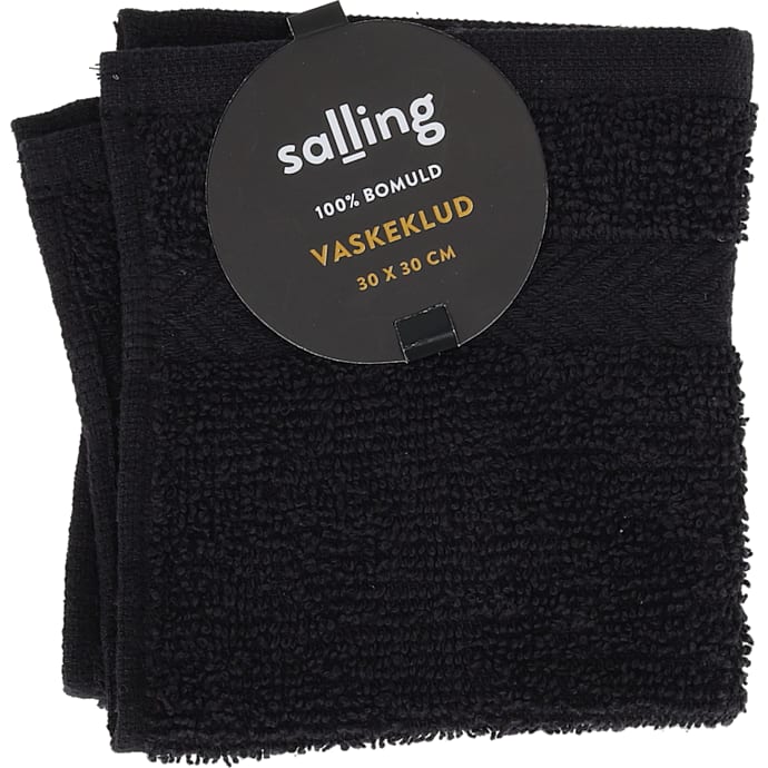 Salling håndklæde 30x30 cm - sort