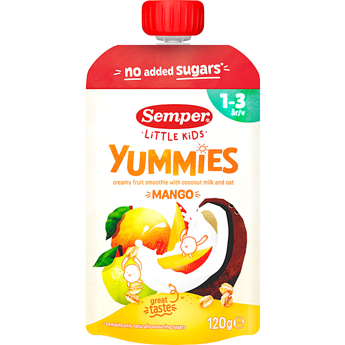 Frugtmos m. mango, æble og kokosmælk til 1-3 årige