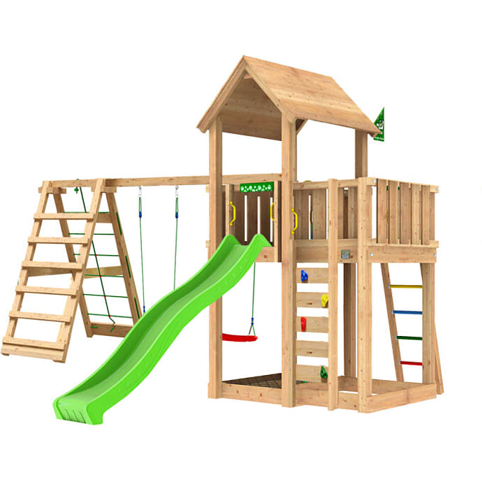 Jungle Gym Mansion 2.1 legetårn inkl. Climb Module, sand og rutsjebane