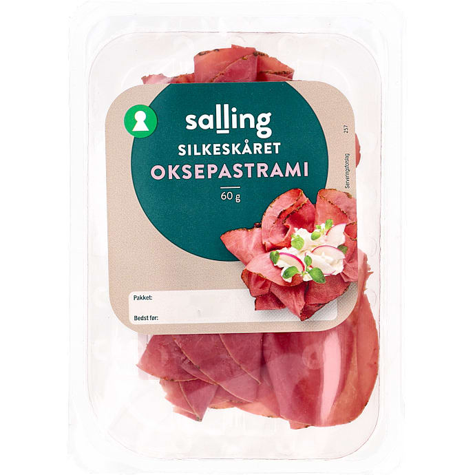 Oksepastrami i skiver