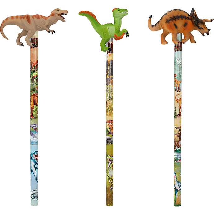 Dino World Blyant med Dino Top Assorteret