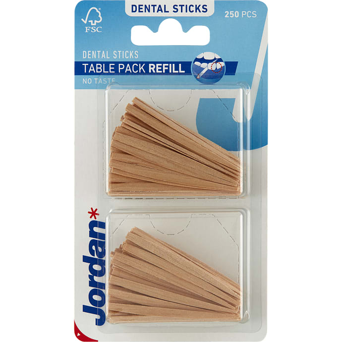 Jordan Tandstikker Træ Refill 250 stk