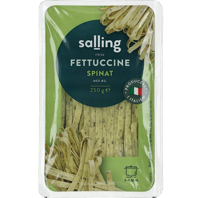 Fettuccine m. spinat og 20% æg