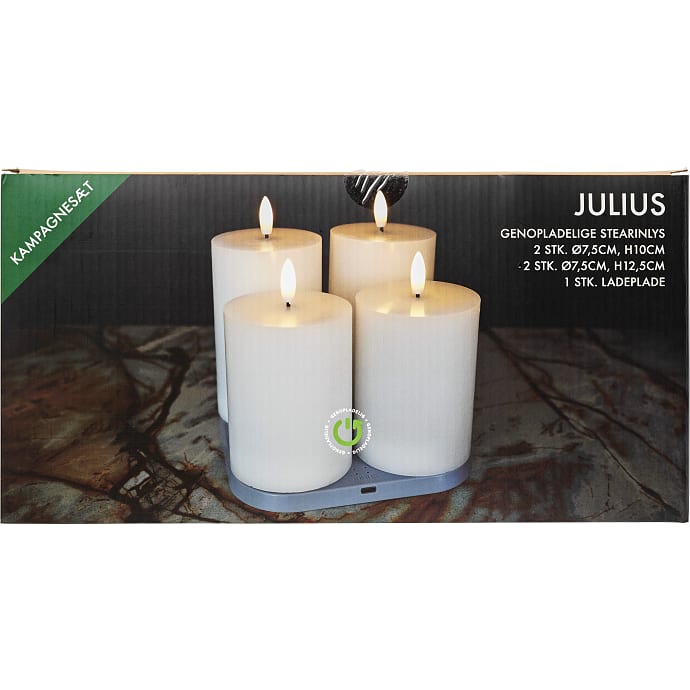 Julius Genopladeligt lyssæt hvid