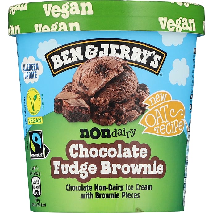 Plantebaseret is m. kakao og brownie