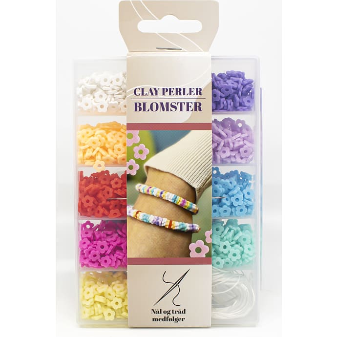 Perleæske med blomsterperler