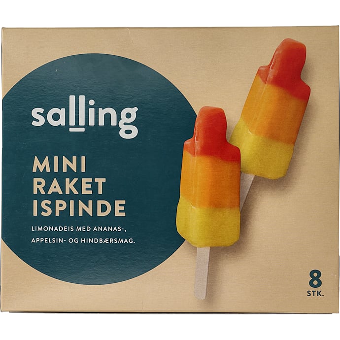 Limonadeis m. ananas, appelsin og hindbærsmag