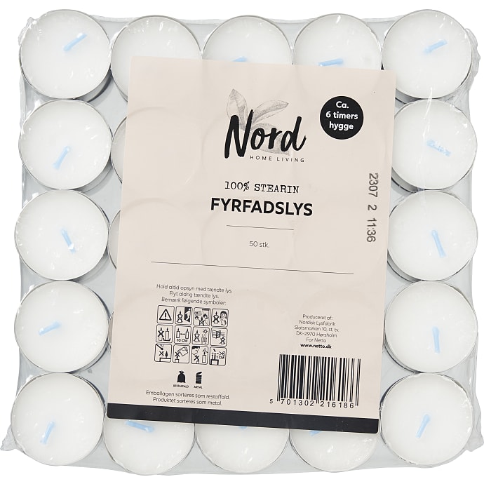 Nord Fyrfadslys hvid