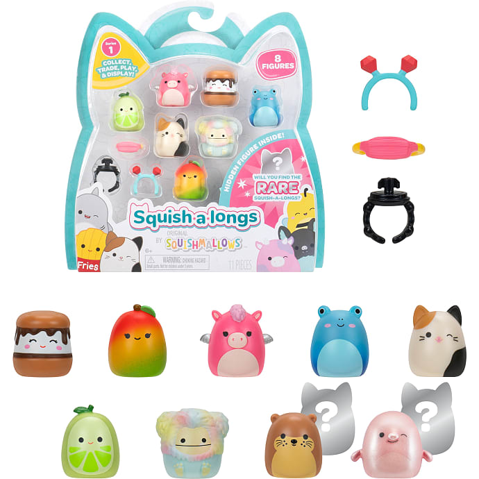 Squish-a-longs 2,5 cm 8-pak – flere varianter – assorteret