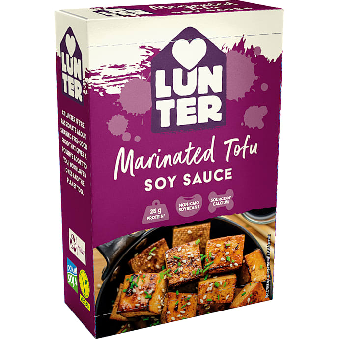 Marineret tofu m. soja, hvidløgspulver og krydderurter