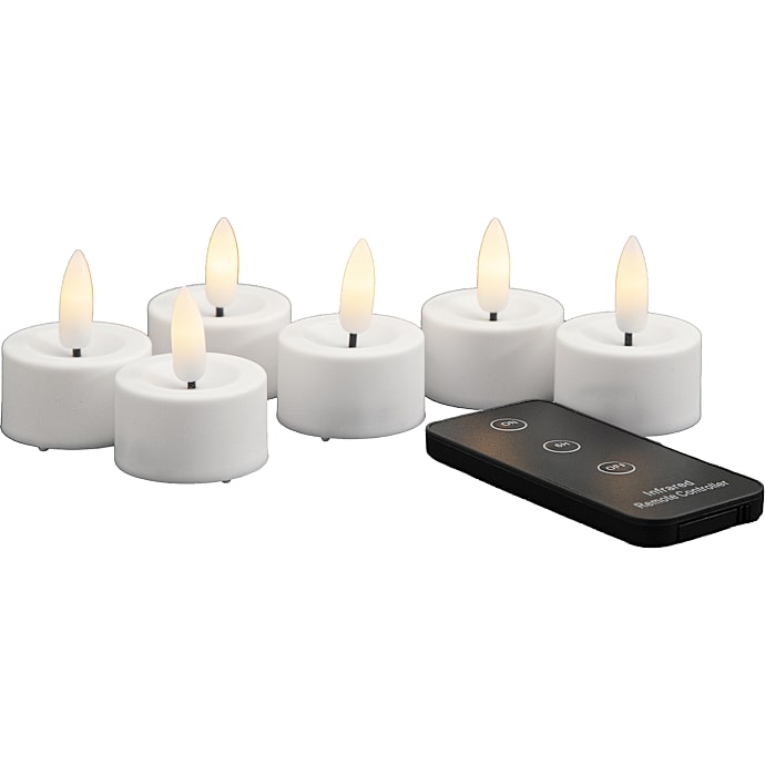 Windsor LED 6-pak plast fyrfadslys hvid