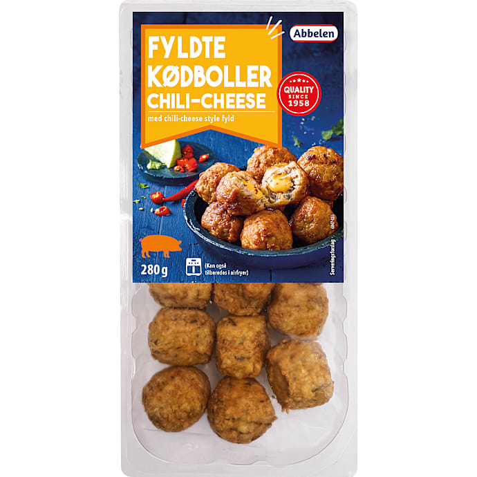 Fyldte kødboller m. chili cheese