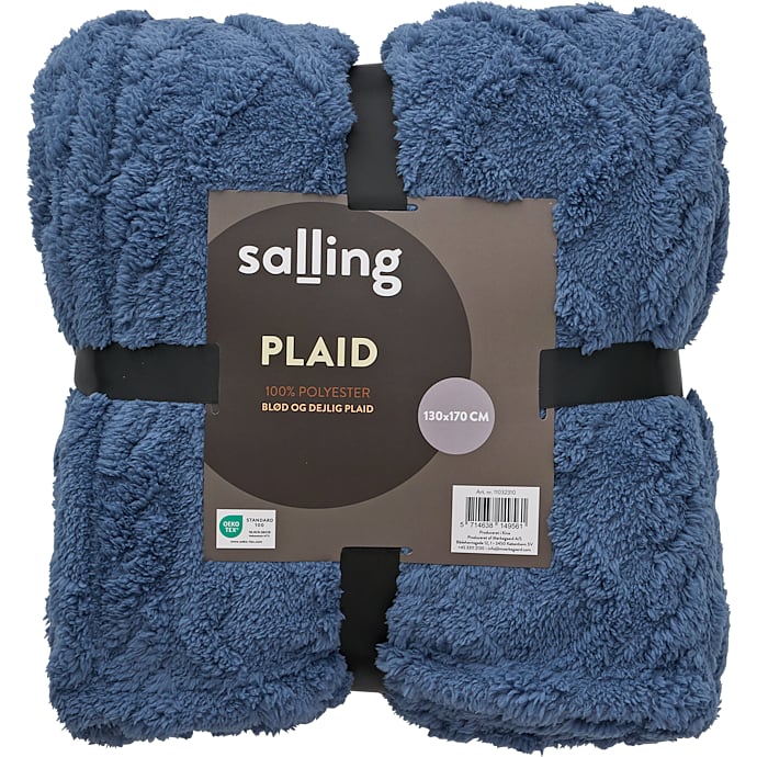 Salling jacquard soft plaid 130x170 cm - blå