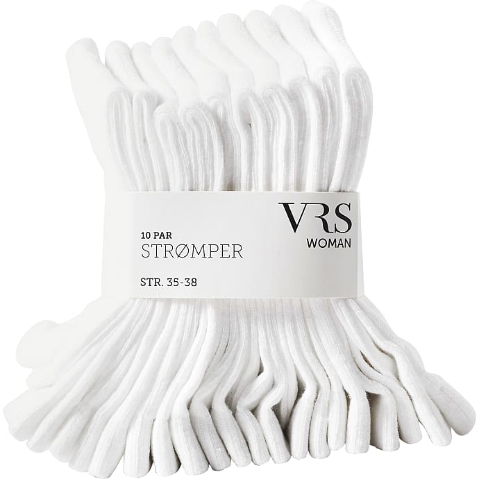 VRS Dame Strømper 10-pak Str. 39/41 Hvid
