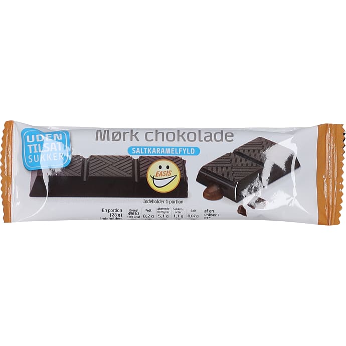 Mørk chokoladebar m. saltkaramelfyld