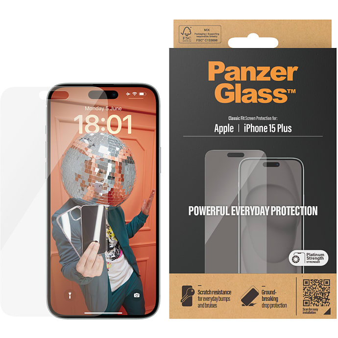 PanzerGlass iPhone 15 Plus skærmbeskyttelse