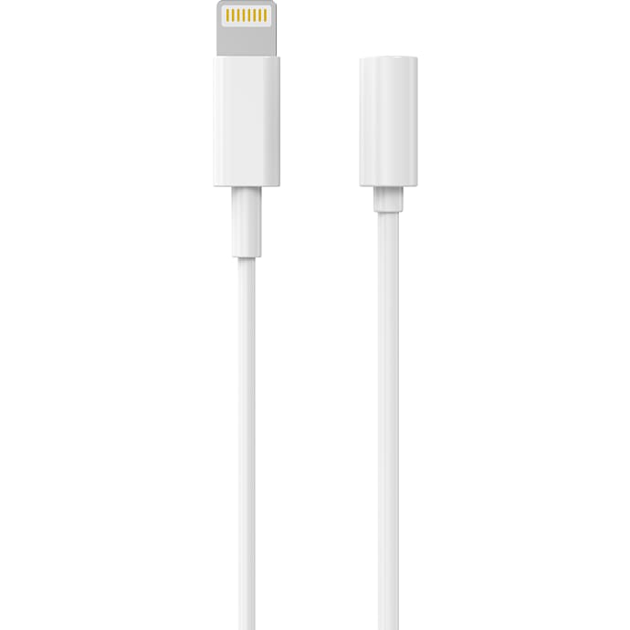 Sinox Pro Lightning kabel til mini jack adapter hvid