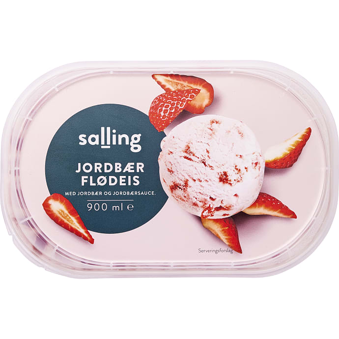 Flødeis m. jordbær