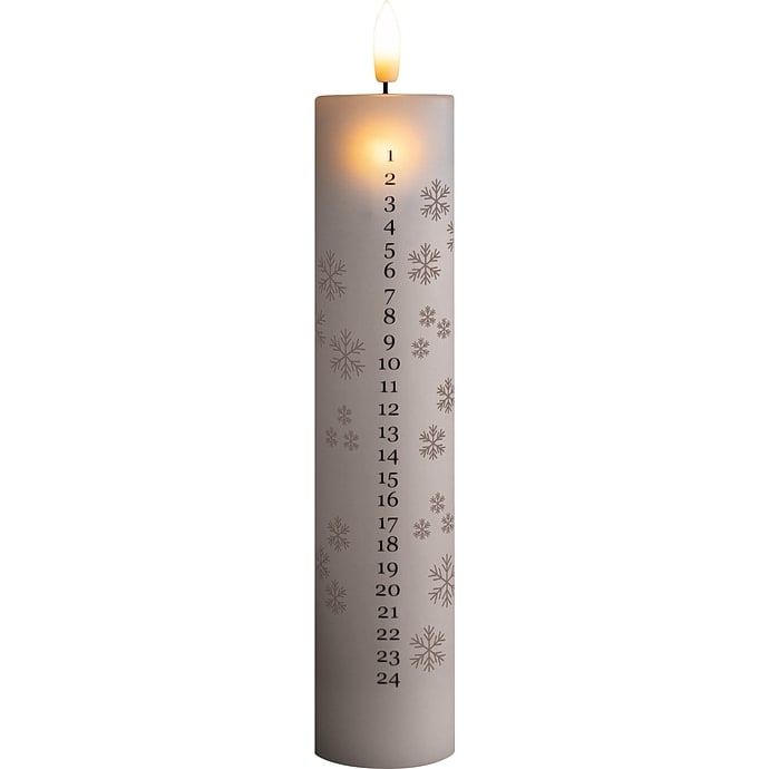 LED kalenderlys 4,8x22 cm - hvid