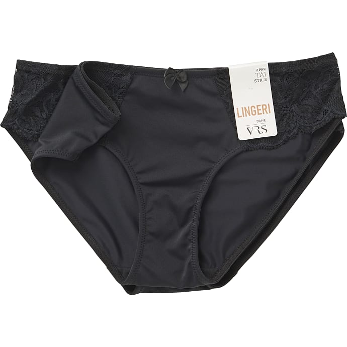 VRS dame 2-pak tai trusser str. S - sort