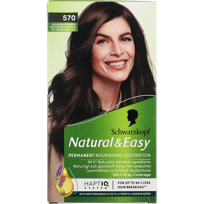Schwarzkopf Natural&Easy Permanent hårfarve 570 Mellembrun 143 g