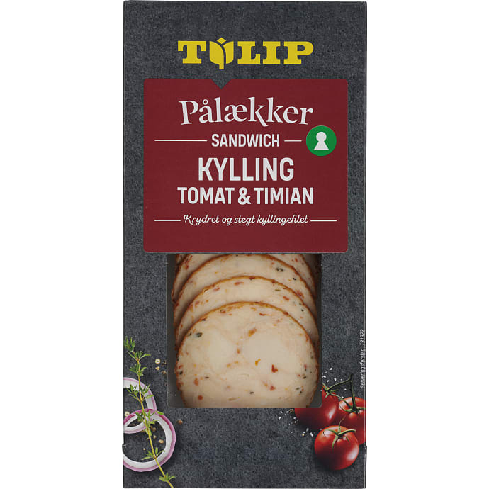 Kyllingebryst i skiver m. tomat og timian
