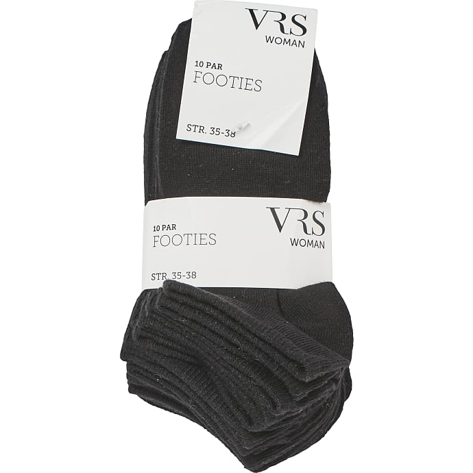 VRS woman footies dame 10-pak str. 35/38 sort 1 stk