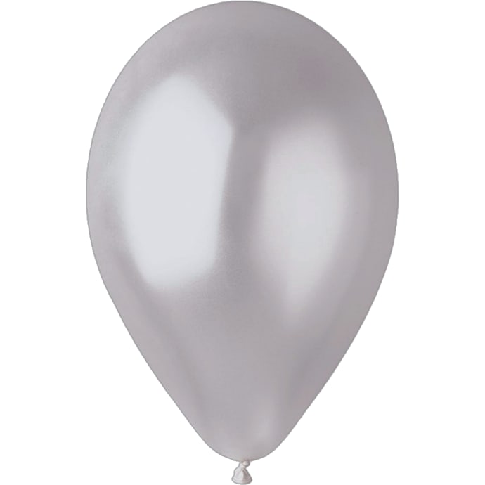 Latexballoner 30 cm metallic sølvfarvet