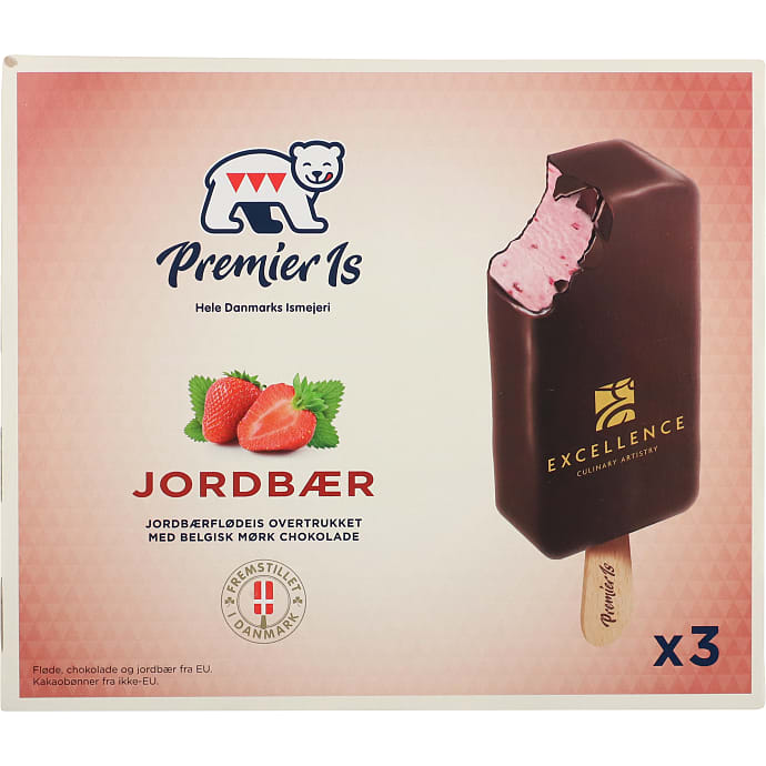 Flødeis m. jordbær
