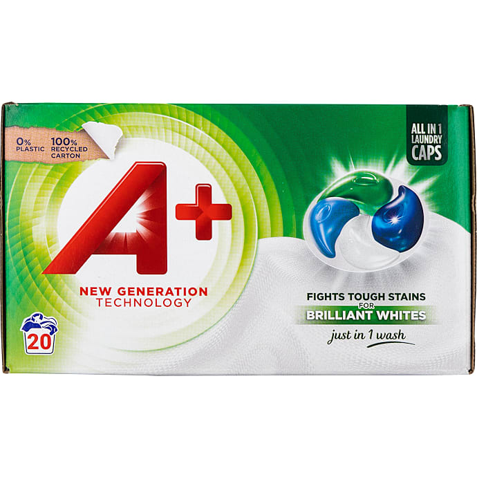 A+ Vaskekapsler hvid vask 20 stk