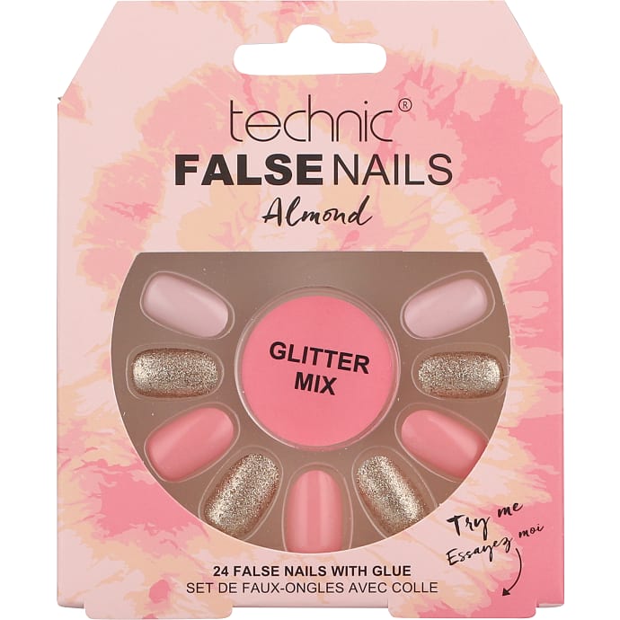 Technic Kunstige Negle Almond Glitter Mix