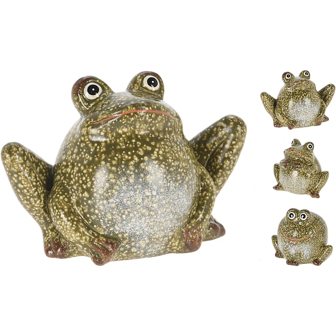Havefigur frø i porcelæn