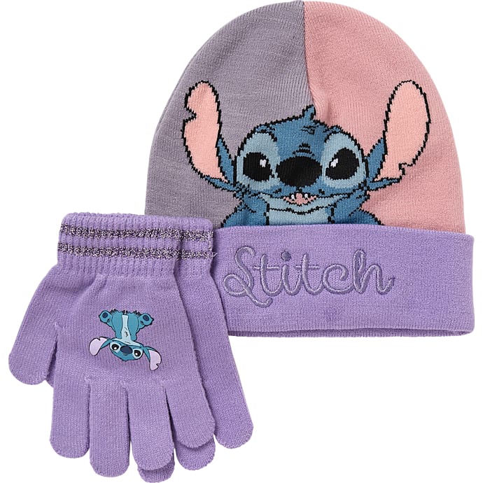 Lilo & Stitch Børne Hue og Handske Sæt Lilla 1 stk