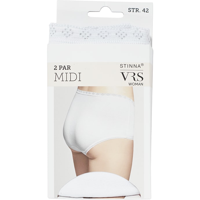VRS dame 2-pak midi trusse str. 44 - hvid