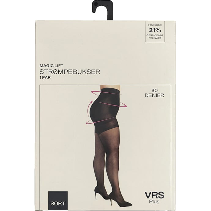 VRS Dame Strømpebukser Magic Lift Str. 48-52 Sort