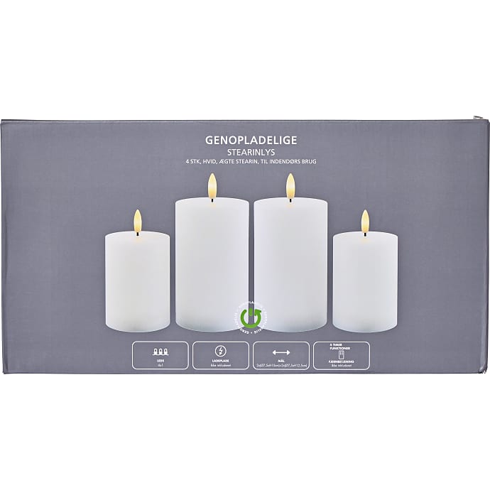 Julius LED bloklys 4-pak - hvid