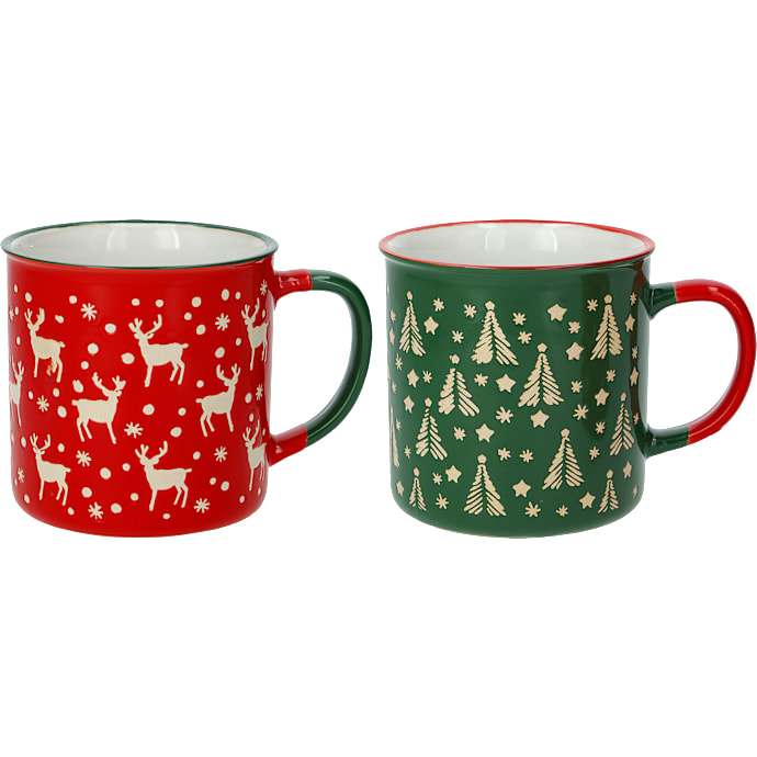 Emaljekrus med juledesign - 540 ml - flere varianter - assorteret