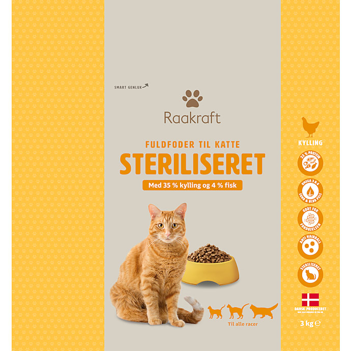 Raakraft Tør Steril Kat med Kylling