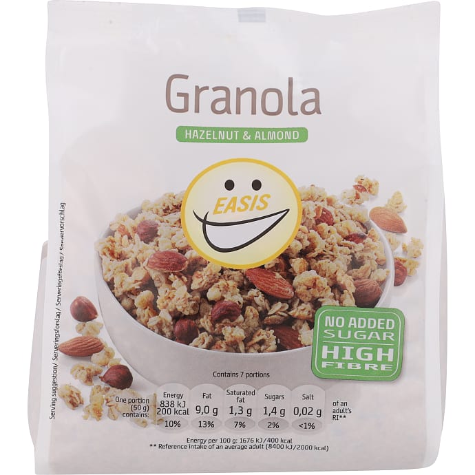Granola m. hasselnødder og mandler u. tilsat sukker