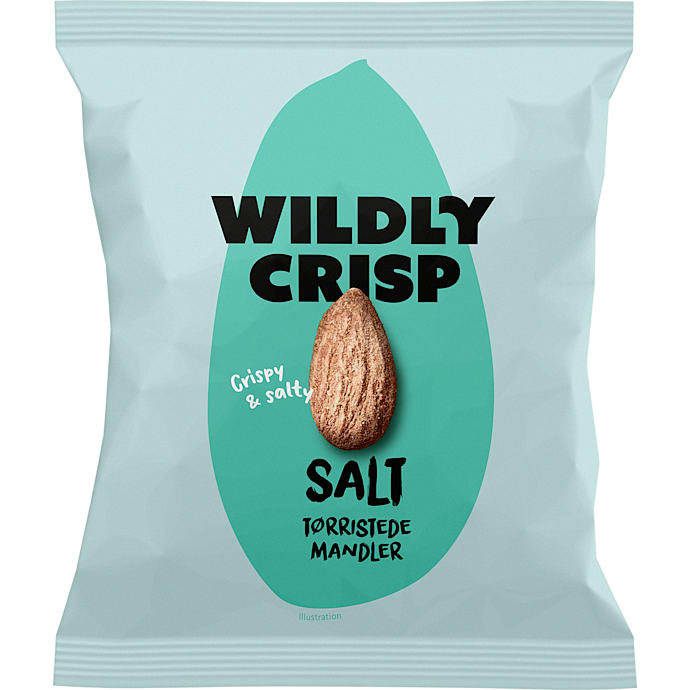 Saltede og ristede mandler – produktbillede