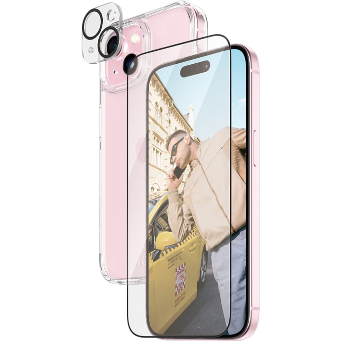 PanzerGlass 3-i-1 beskyttelsessæt iPhone 15
