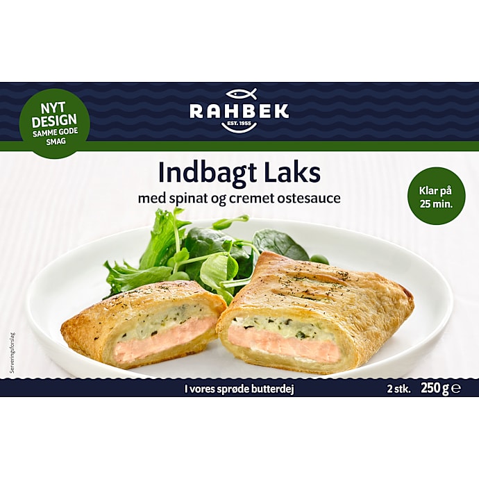 Indbagt laksefilet m. spinat