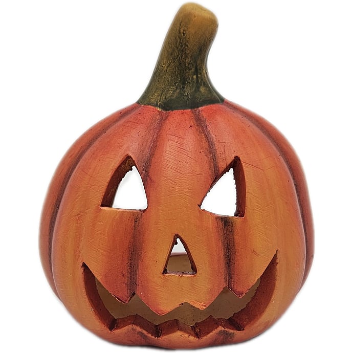 Halloween græskar fyrfadsstager 11x9,5 cm - flere varianter - assorteret