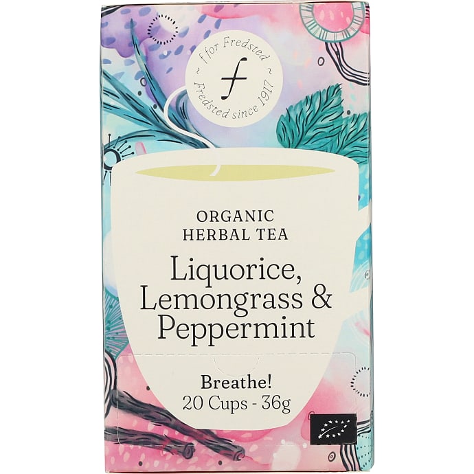 Fredsted Urtete m. lakrids, citrongræs og pebermynte øko 20 stk