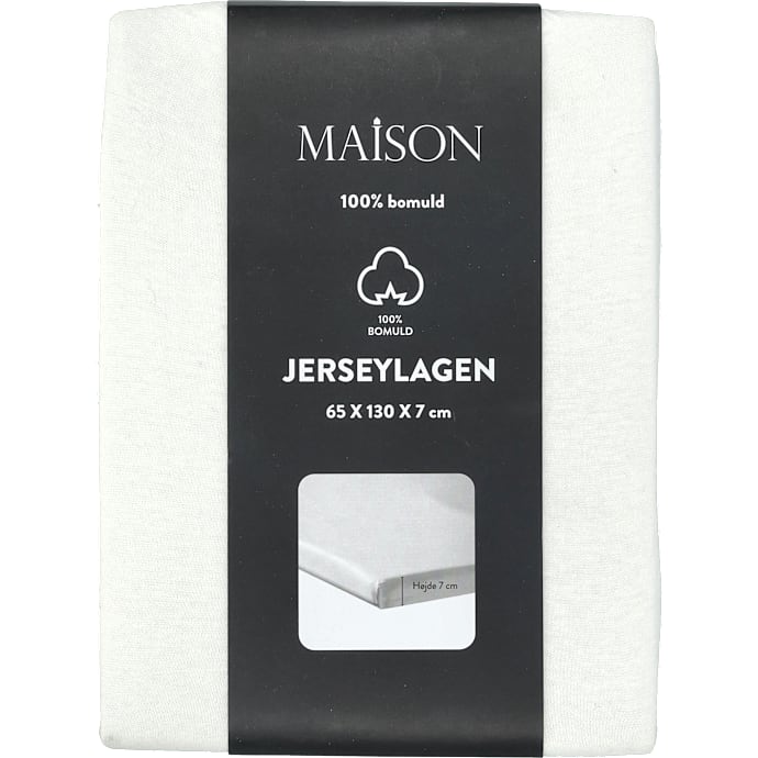 MAISON baby/junior jersey stræklagen 35x130x7 cm - hvid
