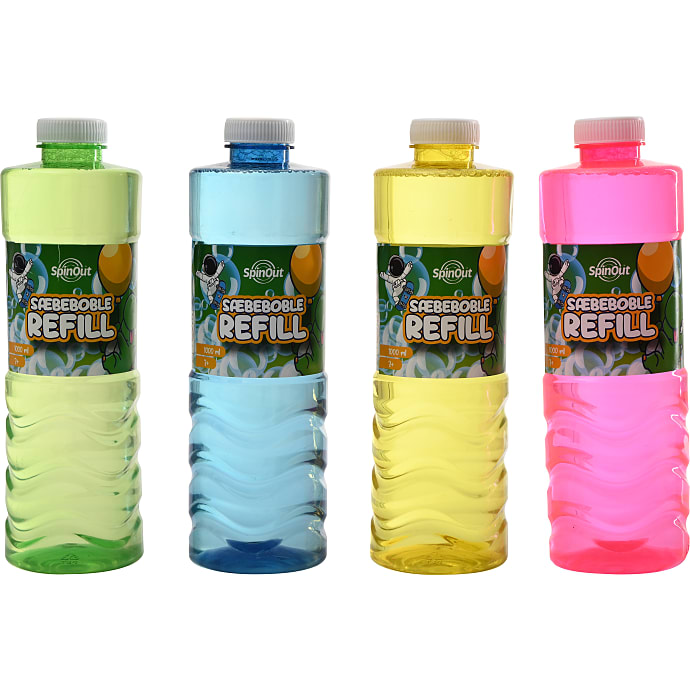 SpinOut sæbeboblevand 1000 ml - assorteret