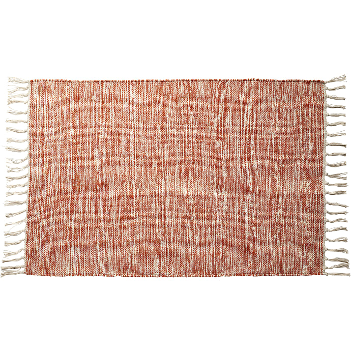 Bomuldsgulvtæppe 50x80 cm rød