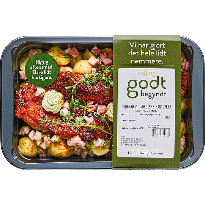 Godt Begyndt Mørbrad marinerede kartofler bacon